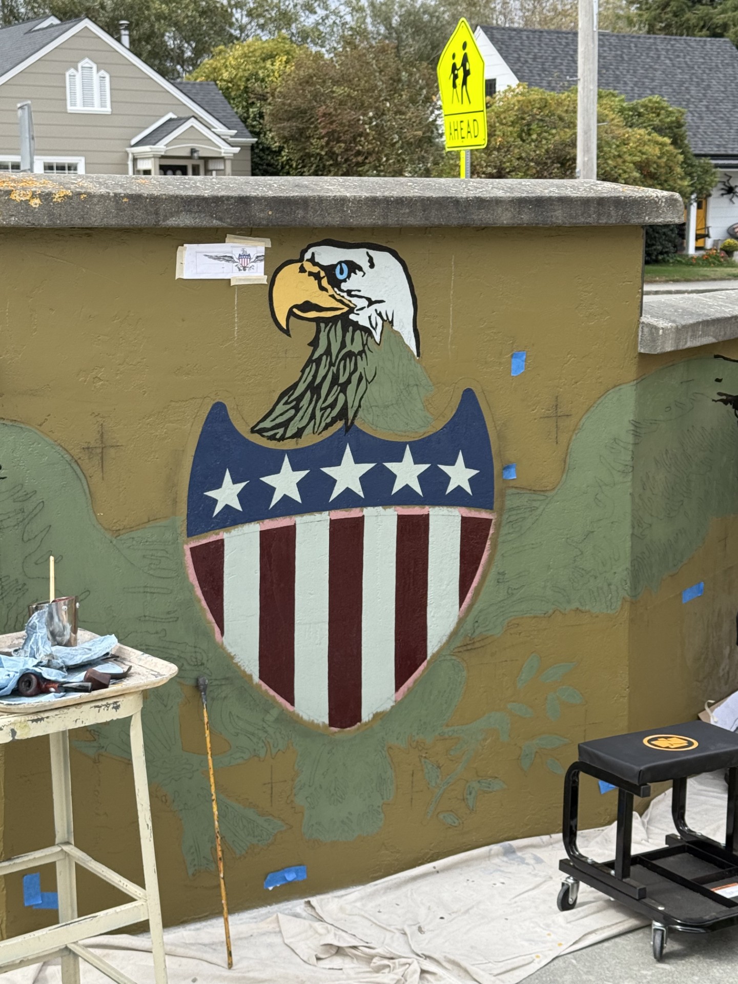 Sierra Vista Sandbox Memorial with Kneeling Soldier